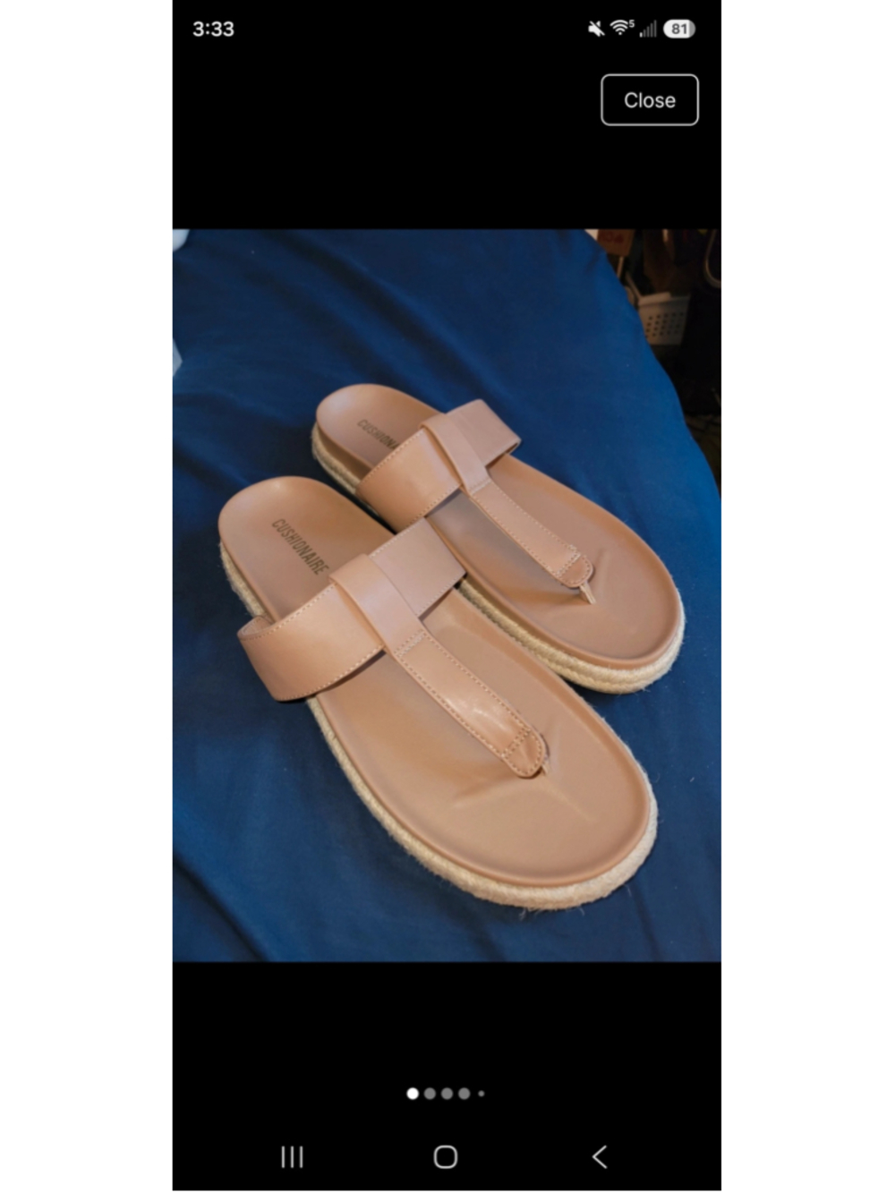 Women's Cushionaire Nacho Espadrille Sandals Size 9.5 Beige
